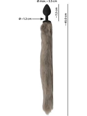 You2Toys: Long Fluffy Tail Butt Plug, grey