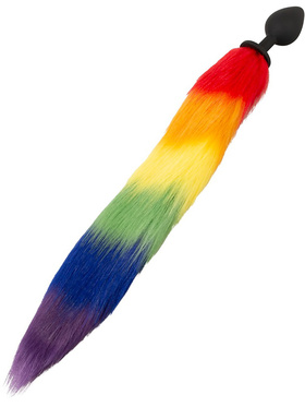 You2Toys: Long Fluffy Tail Butt Plug, rainbow