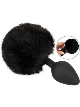 You2Toys: Fluffy Bunny Tail Butt Plug, medium, black