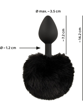 You2Toys: Fluffy Bunny Tail Butt Plug, medium, black