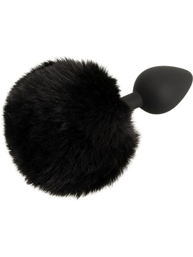 You2Toys: Fluffy Bunny Tail Butt Plug, medium, black