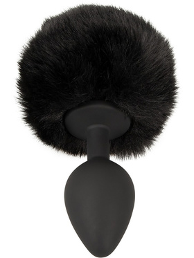 You2Toys: Fluffy Bunny Tail Butt Plug, medium, black