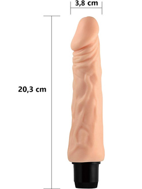 LoveToy: Real Feel Cyberskin Dildo Vibrator, 20 cm