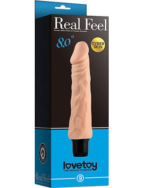 LoveToy: Real Feel Cyberskin Dildo Vibrator, 20 cm