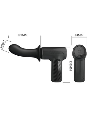 Pretty Love: DJ Doctor, Massage Gun with Dildo, black