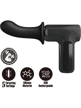 Pretty Love: DJ Doctor, Massage Gun with Dildo, black