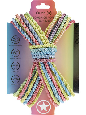 Ouch!: Polyester Bondage Rope, 10m, multi pastel