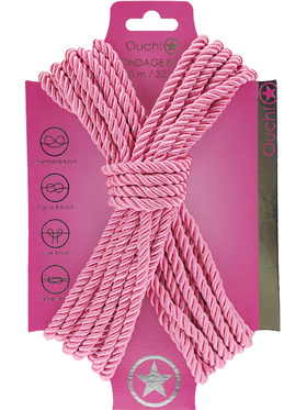 Ouch!: Polyester Bondage Rope, 10m, pink