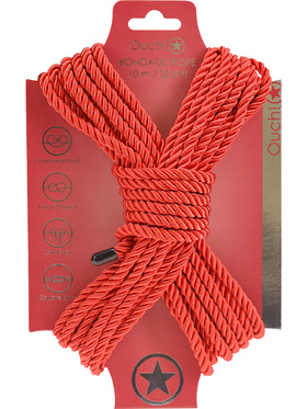 Ouch!: Polyester Bondage Rope, 10m, red