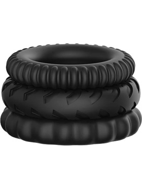 Baile: Titan No.2, Silicone Cock Ring Set, 3-pack