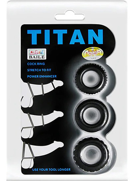 Baile: Titan No.2, Silicone Cock Ring Set, 3-pack