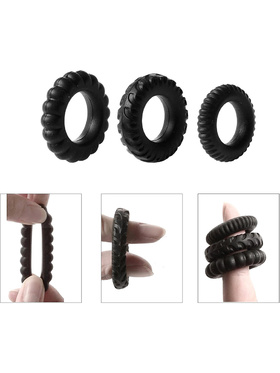 Baile: Titan No.2, Silicone Cock Ring Set, 3-pack