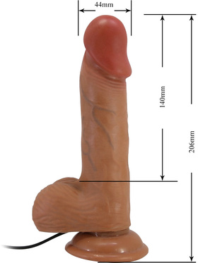 Beautiful Catoblepas: Slide-Skin Vibrating Dildo, 21 cm, dark