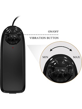 Beautiful Catoblepas: Slide-Skin Vibrating Dildo, 21 cm, dark