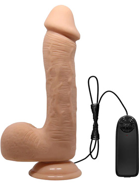 Beautiful Johnson: Realistic Dildo Vibrator with Suction Cup, 23 cm, light