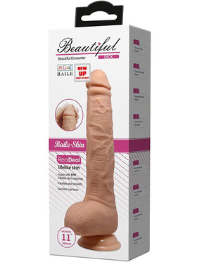Beautiful Dick: Realistic Dildo Vibrator with Suction Cup, 28 cm, light