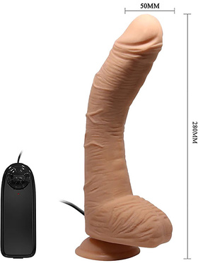 Beautiful Alex: Realistic Dildo Vibrator with Suction Cup, 28 cm, light 