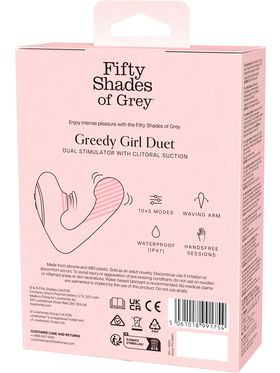 Fifty Shades: Greedy Girl Duet, Dual Stimulator with Clitoral Suction 