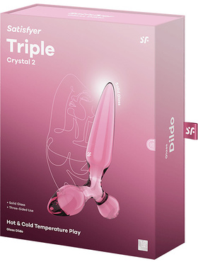 Satisfyer: Triple Crystal 2, Glass Dildo, pink