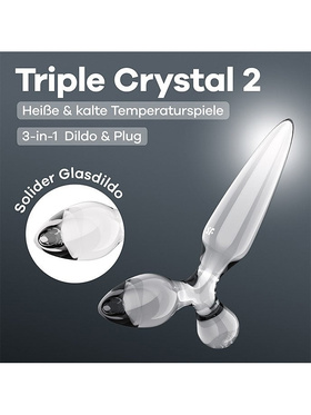 Satisfyer: Triple Crystal 2, Glass Dildo, transparent