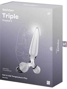 Satisfyer: Triple Crystal 2, Glass Dildo, transparent