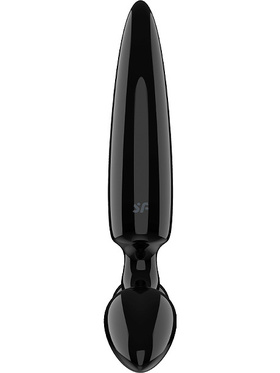 Satisfyer: Triple Crystal 1, Glass Dildo, black