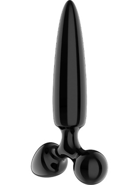 Satisfyer: Triple Crystal 1, Glass Dildo, black