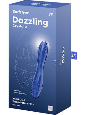 Satisfyer: Dazzling Crystal 2, Glass Dildo, blue