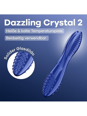 Satisfyer: Dazzling Crystal 2, Glass Dildo, blue