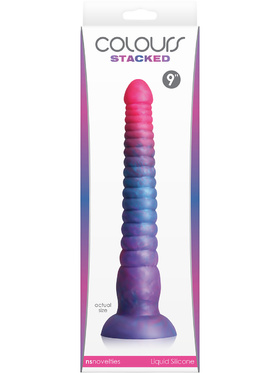 NSNovelties: Colours Stacked Silicone Dildo, 23 cm