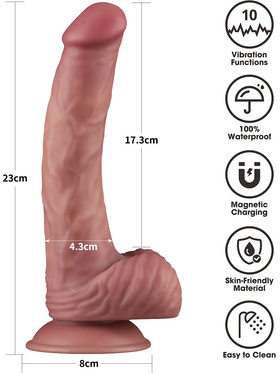 LoveToy: Vibrating Dual Density Power Cock, 23 cm