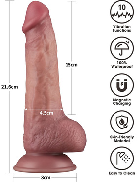 LoveToy: Vibrating Dual Density Power Cock, 21.5 cm