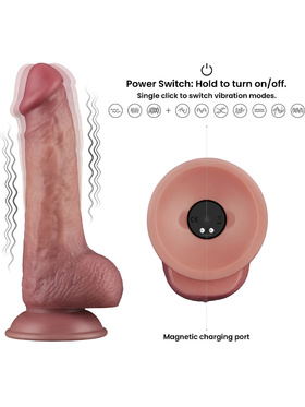 LoveToy: Vibrating Dual Density Power Cock, 21.5 cm