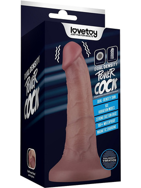 LoveToy: Vibrating Dual Density Power Cock, 16 cm