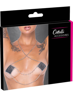 Cottelli Accessories: Nipple Stickers Square with Neck Chain
