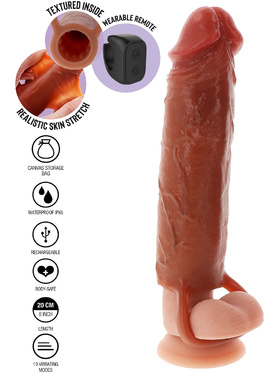 Toy Joy: Hydrated Skin Penis Silicone Sleeve Vibrating, 20 cm