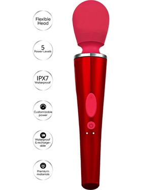 Caresse: Compact Wand Massager, red