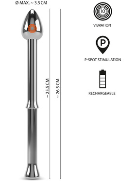 Rebel: Vibrating Prostata Stimulator, Metal Milking Stick