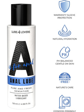 Lube4Lovers: Anal Lube, Water Based Lubricant, 120 ml