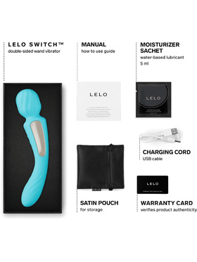 LELO: Switch, Double-Ended Wand Vibrator, turquoise