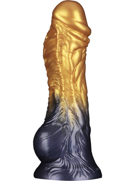 LoveToy: Aerosx, Dual Density Inflatable Dildo, 21 cm, gold/black