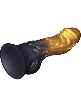 LoveToy: Aerosx, Dual Density Inflatable Dildo, 21 cm, gold/black