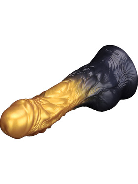 LoveToy: Aerosx, Dual Density Inflatable Dildo, 21 cm, gold/black