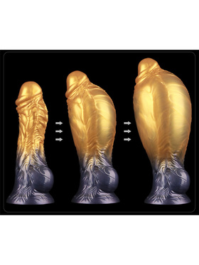 LoveToy: Aerosx, Dual Density Inflatable Dildo, 21 cm, gold/black