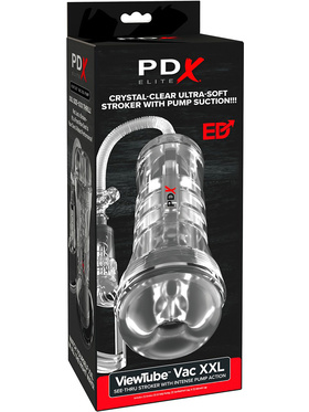 Pipedream PDX Elite: ViewTube Vac XXL, See-Thru Stroker with Pump