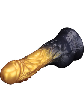 LoveToy: Aerosx, Dual Density Inflatable Dildo, 19 cm, gold/black