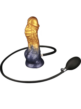 LoveToy: Aerosx, Dual Density Inflatable Dildo, 19 cm, gold/black