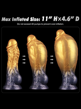 LoveToy: Aerosx, Dual Density Inflatable Dildo, 19 cm, gold/black