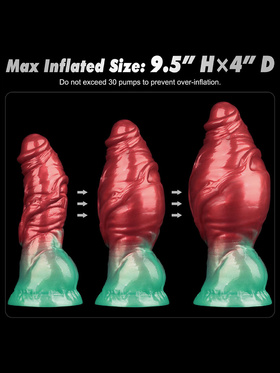 LoveToy: Aerosx, Dual Density Inflatable Dildo, 19 cm, red/green