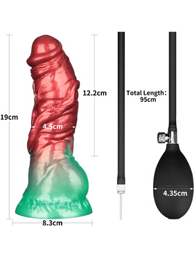 LoveToy: Aerosx, Dual Density Inflatable Dildo, 19 cm, red/green